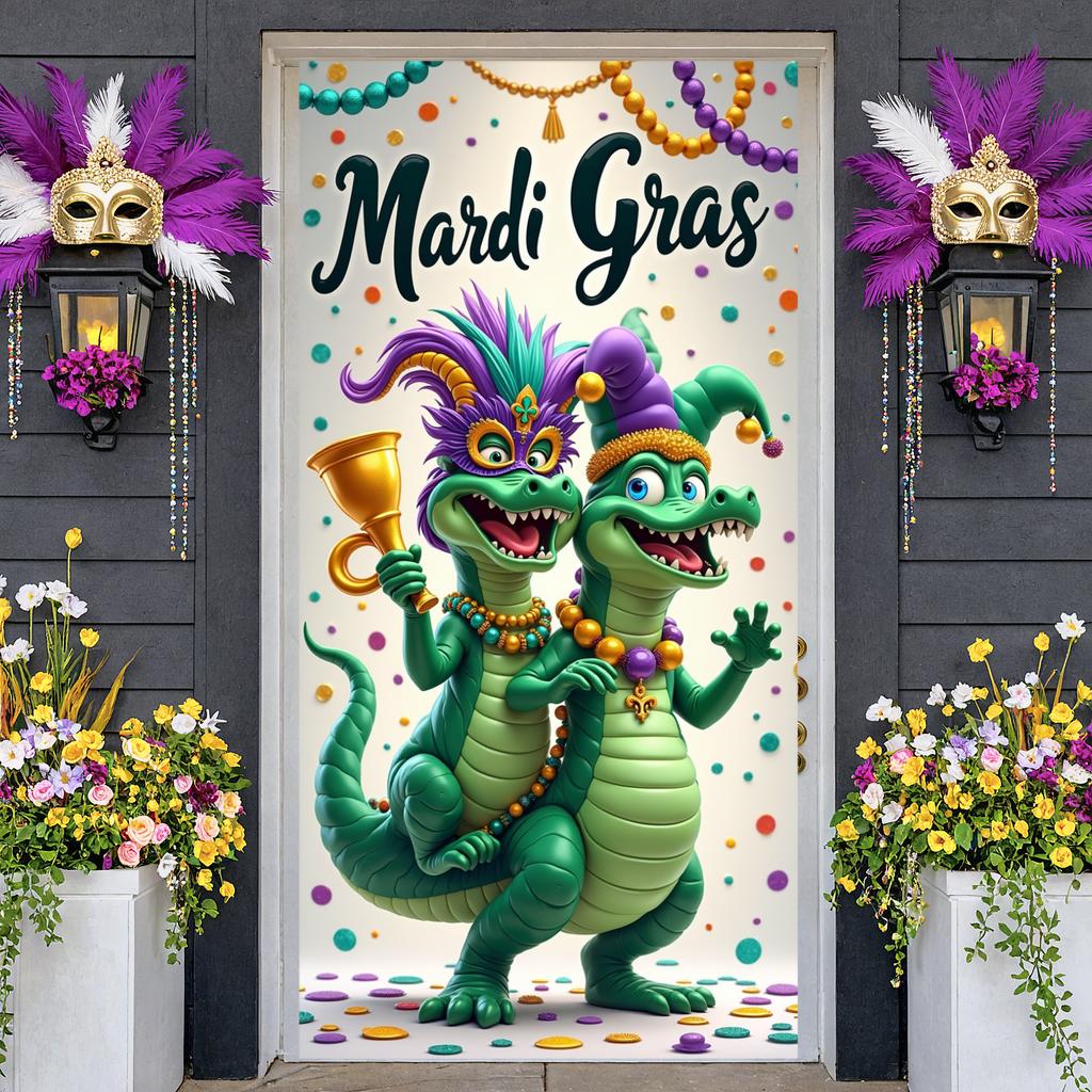 Feather Display King Cake Welcome Display Crawfish Backdrop Festive Decor King Cake Backdrop For Holiday Decor Carnival Festival
