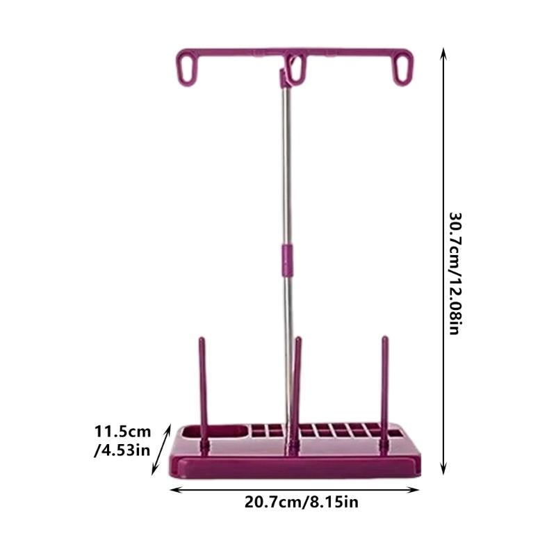 Three Thread Sewing Guide Stand with Detachable Base, Plastic and Metal Frame for Fabric Craft and Home Sewing