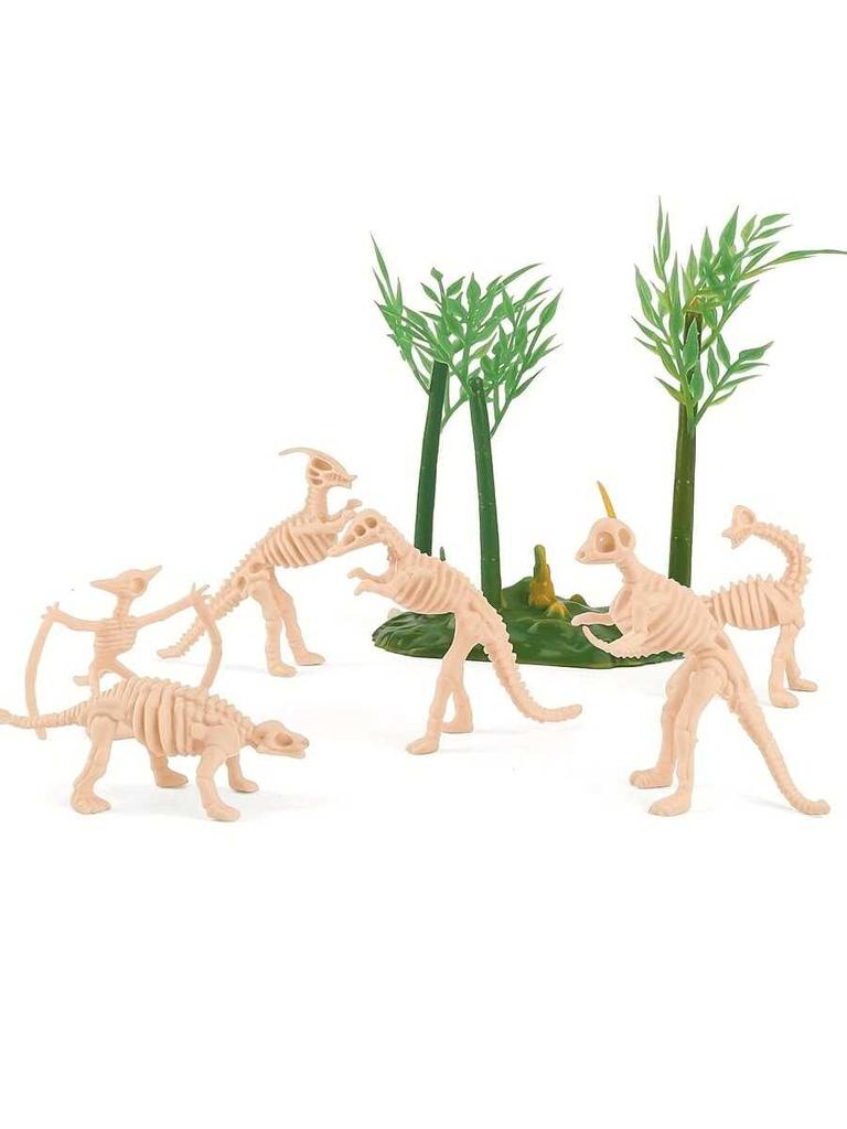 6pcs Dinosaur Skeleton Model Archaeological Excavation Dinosaur Simulation Tyrannosaurus Rex Stegosaur Triceratops Dinosaur
