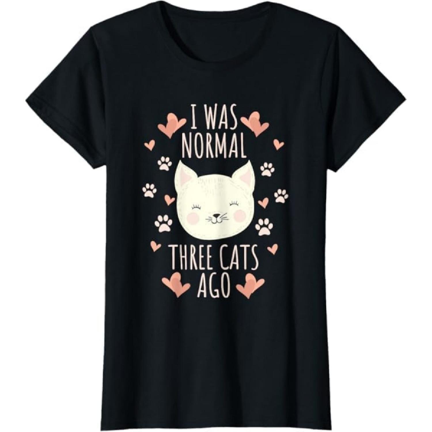Я была Нормальной Три Кота Назад Кошачья Мама Сумасшедшая Кошатница Футболка Thuy Футболка Мужская Женская Майка Свитшот Худи Лонгслив 199 Черный XXXXXL разноцветный