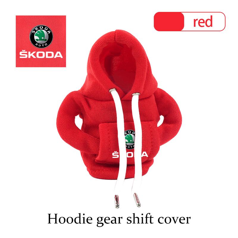 AAFO1 For Skoda Car Logo Gear Shift Knob Cover Hoodie Manual Gear Sweatshirt Decoration Kamiq MK3 Roomster Rapid Kodiaq Karoq Fabia