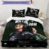 3-teiliges Bettbezug-Set (1 * Bettbezug + 2 * Kissenbezug, ohne Kern), Billie Eilish Druck Weiches Ganzjahres-Bettwäscheset, Dekoration für Schlafzimmer zu Hause Geschenk