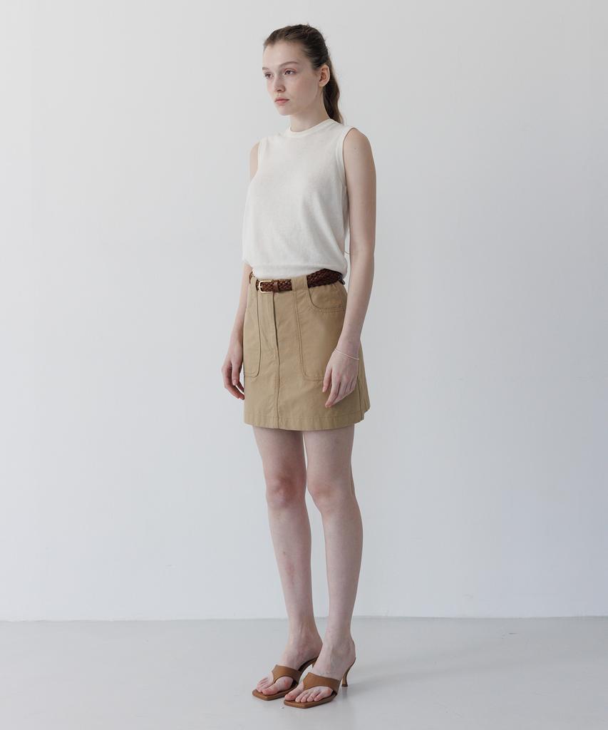 Tudument Cotton Mini Skirt Beige