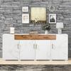 Storage Cabinet High Stability with 4 Doors Sturdy Construction Smooth Edge Easy Installation Item Storage Living Room Storage Cabinet Free-Standing