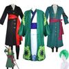 Fantasie Wano Kuni Roronoa von Zorro Cosplay Kimono Anime Piratenkostüm Kostüm Männer Männlich Halloween Karnevalsparty Kleidung