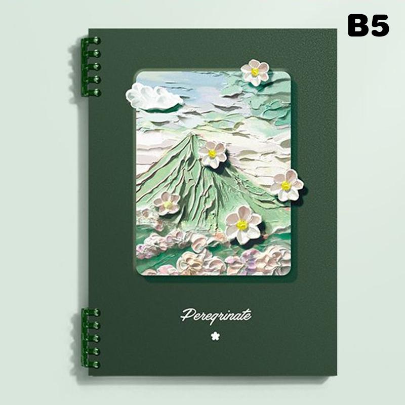 Yaratıcı Yağlı Boya Kapaklı Defterler Değiştirilebilir Yedek Yapraklı Çizgili Defter A4/A5/B5 Klasör Planlayıcı Ofis Anı Defteri