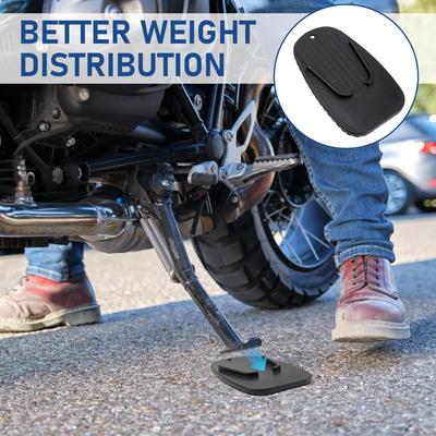 Motorcycle Kickstand Pad Motorcycle Foot Support Plate Anti-Slip Coaster 2 Pieces Motorbike Parking Accessory For Scooter Garage
