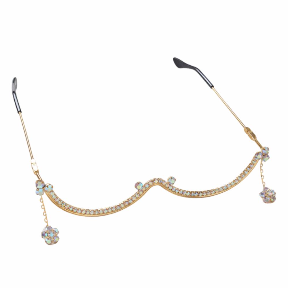 Y2k Rhinestone Glasses Frames Sparkling Girl Face Decoration Trendy Eyeglass Frame  Cosplay