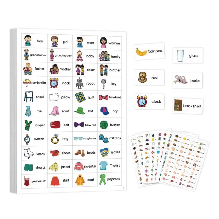 Образовательные стикеры со словами Английские стикеры со словами Клейкие английские этикетки для тетради, стены, декора класса