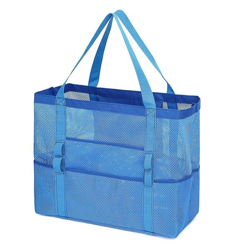 Oversized Mesh Beach Wash Bag, Large Capacity Storage Bag, Foldable Mesh Beach Tote Bag, Beach