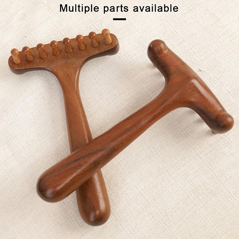 1 Pcs Portable Sandalwood Gua Sha Massage Brush Head Neck Abdominal Leg Body Meridian Massager Wooden Therapy Massage Tools