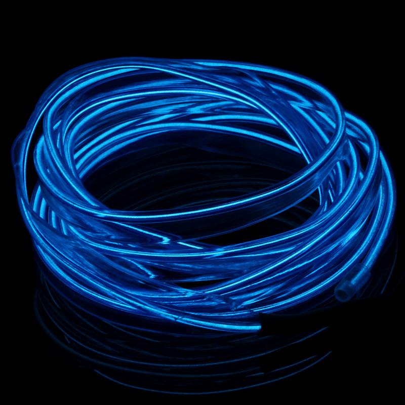 Car Interior Strip Light Ambient Lighting Blue Neon Dash Glow Tube 2M Interior Lighting Decorative Flexible Atmosphere Accessory