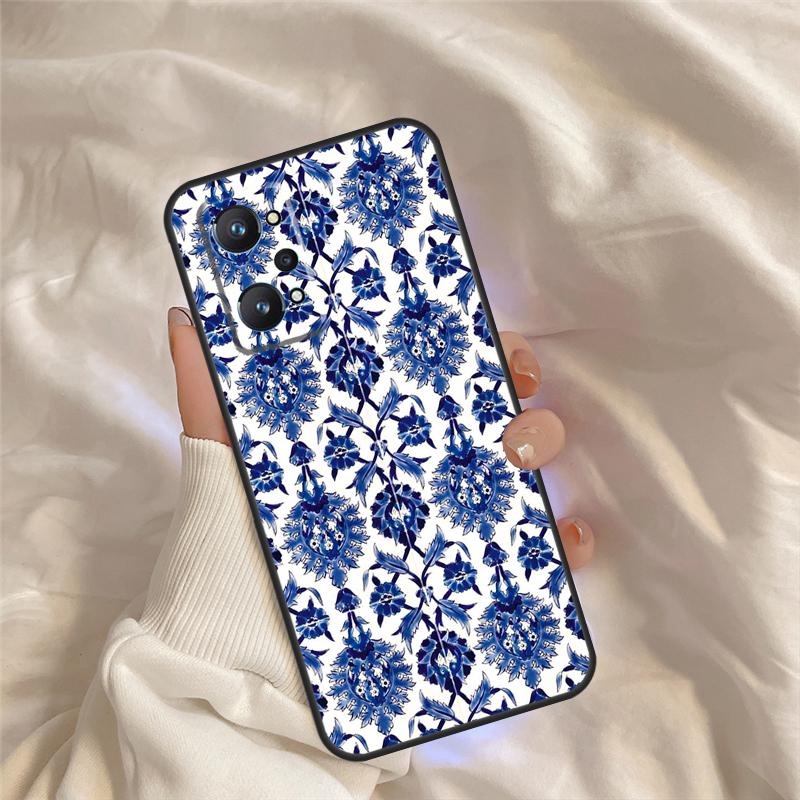 Blue And White Porcelain Case For Realme 15 14 11 12 13 Pro Plus C65 C67 C71 C63 C61 C55 C51 C53 C35 C75 GT6 GT7 Pro