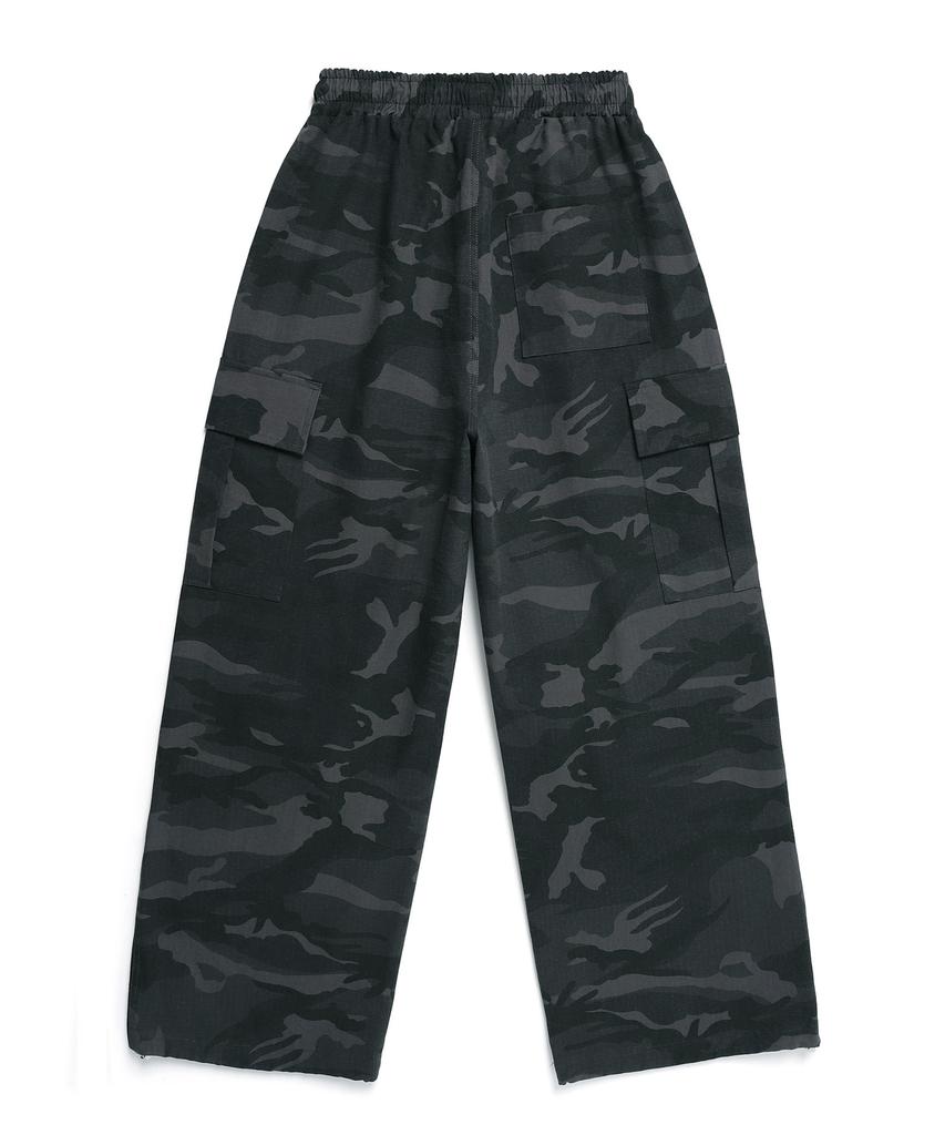 ODDBALLS CLUB Lip Camo Parachute Cargo Pants Deep Gray