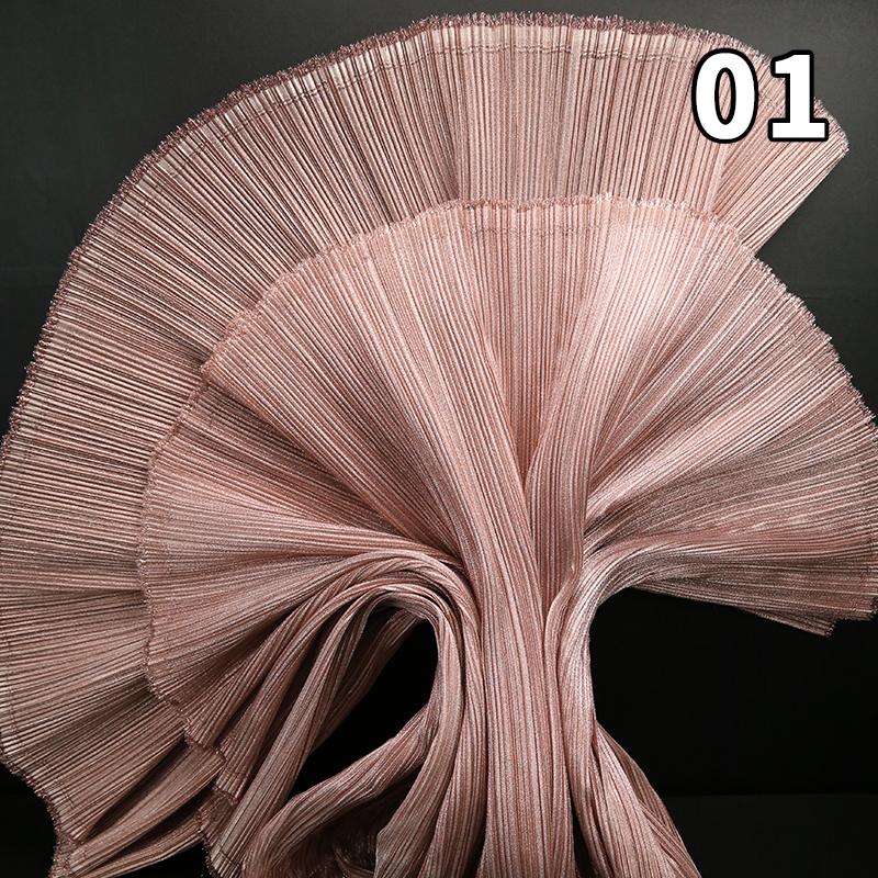 1M Metallic Organ Pleated Fabric Pearlescent Yarn Texture Pleated Designer Fabric For Wedding Stage Dress Textured Background