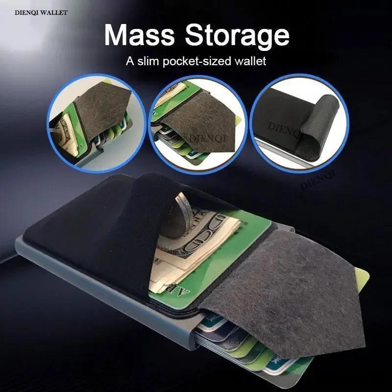 DIENQI Rfid Credit Card Holder Smart Minimalist Aluminium Metal Wallet Thin Pop-up Cardholder Wallets for Men Creditcard Case
