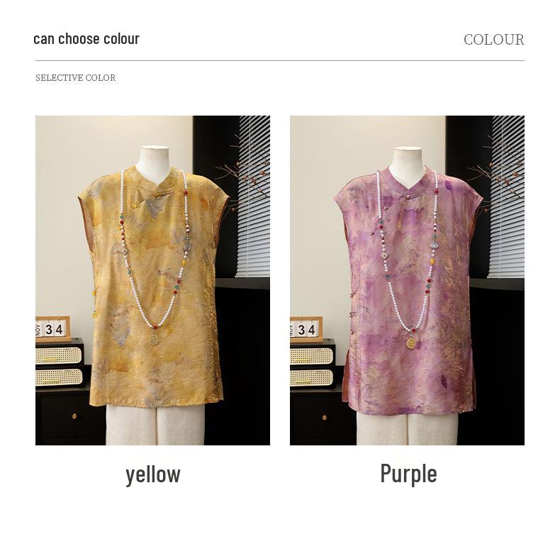 2026 National New Chinese Style Summer T-shirt for Middle-Aged and Elderly Women - Elegant Short Sleeve Top