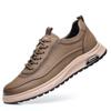 Genuine Leather Men's Casual Shoes Lace Up Soft Sole Flats Non-Slip Leisure Walk Hiking Shoes Handmade Simple Loafers Moccasins