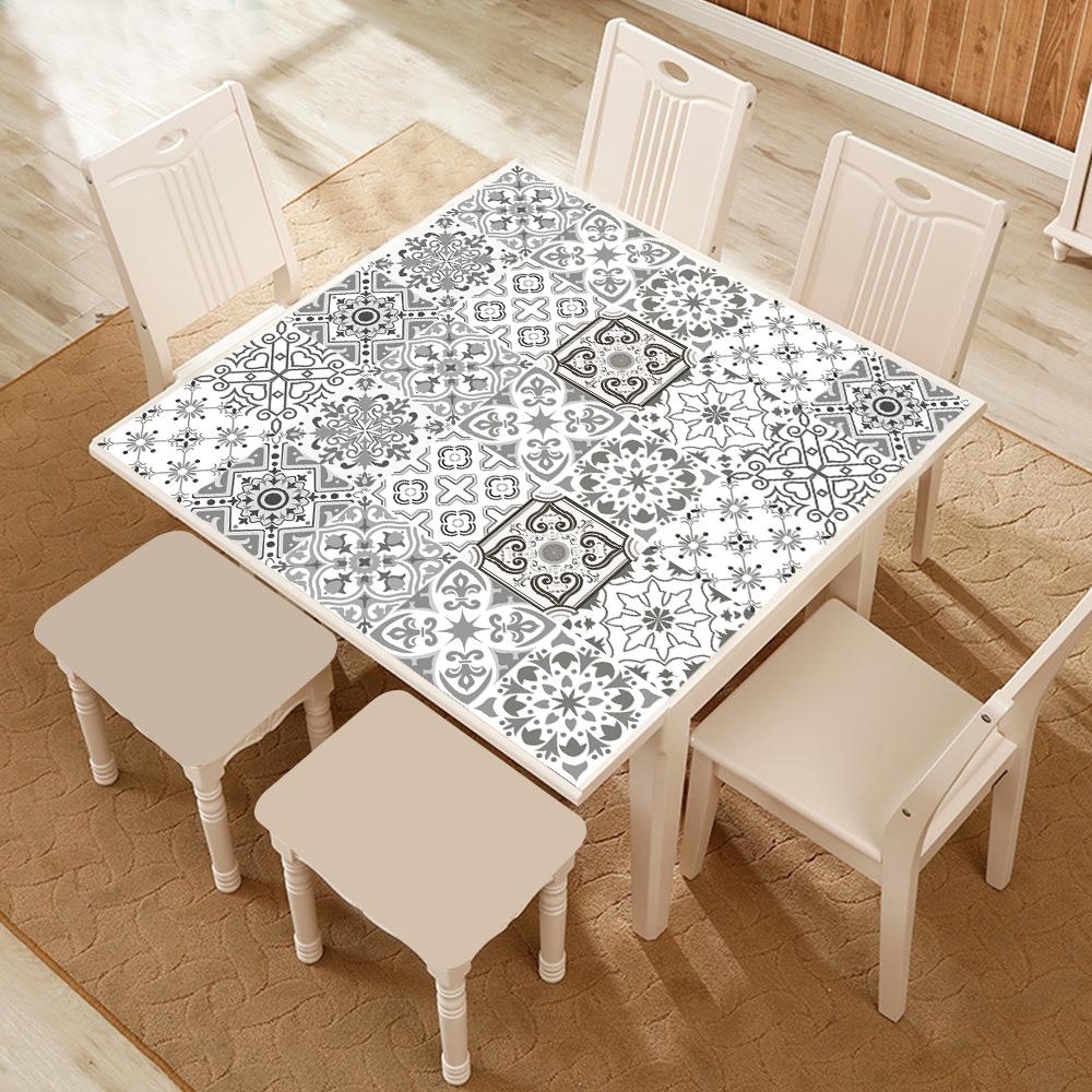 10pcs Retro Pattern Matte Surface Tiles Sticker Transfers Covers for Kitchen Bathroom Tables Floor Hard-wearing Art Wall Decals KTY