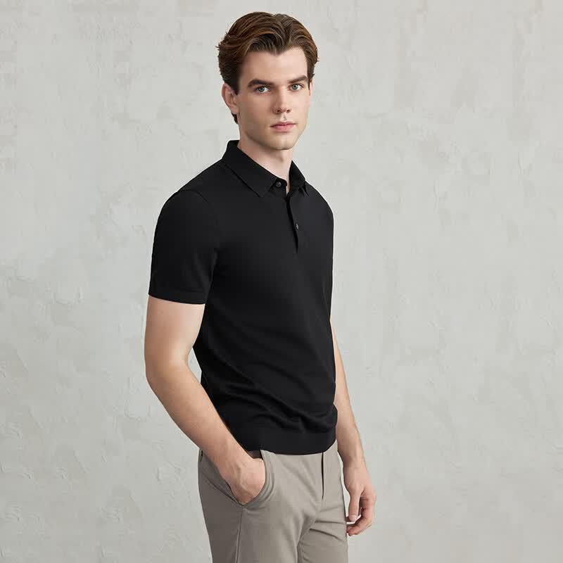 EMZ Men s Business Casual Skin-Friendly Short Sleeve Polo Shirt M