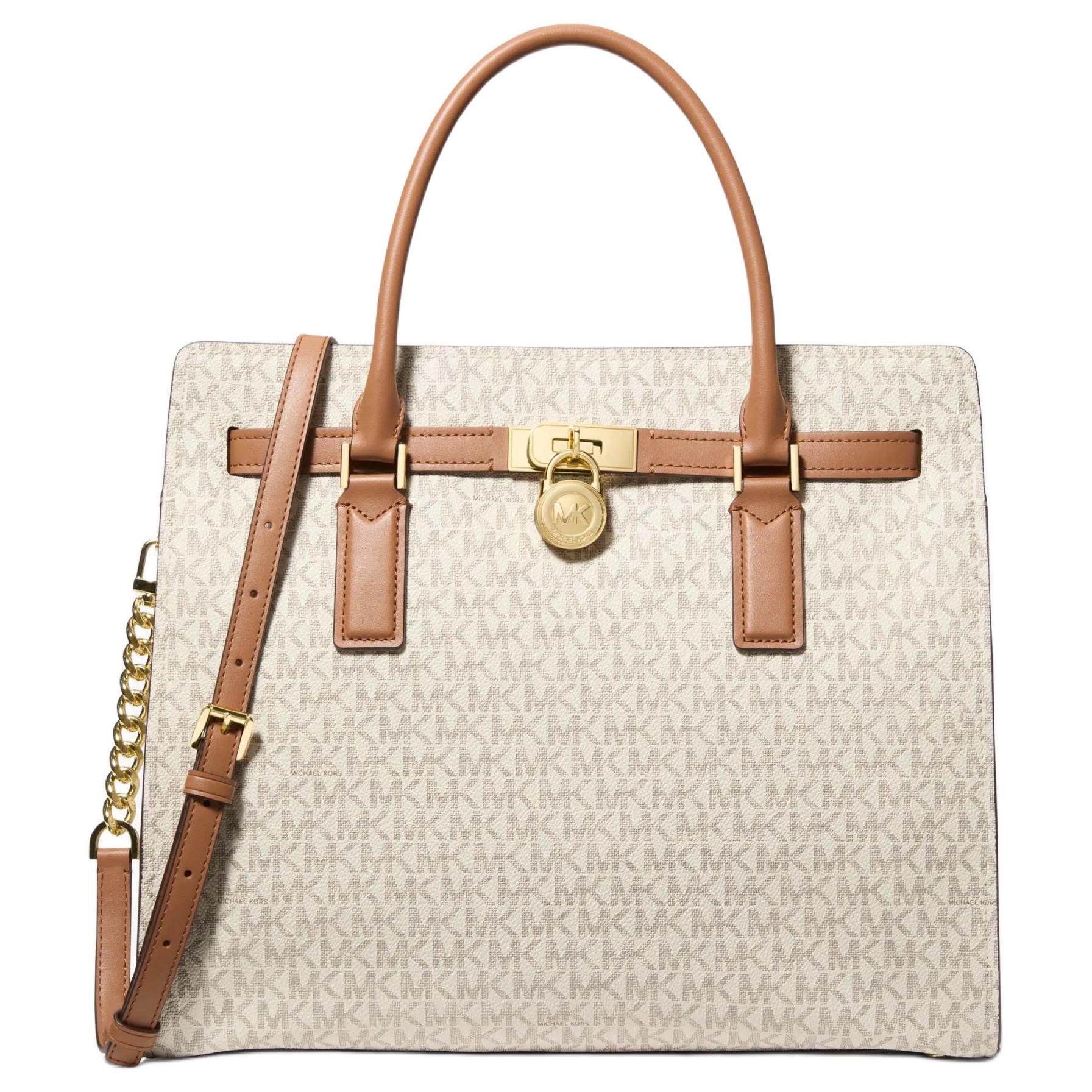 

Michael Kors Hamilton Moderne Logo Faux Leather Crossbody Tote Bag Large Women handbags Vanilla-White 30F5GNXS3B-VANILLA Shopping Bag Set(Basic Set+Shopping Bag)
