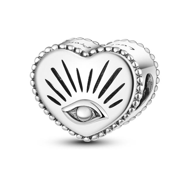 Charms Pendenti in Argento 925 Adatti per Braccialetti Fai da Te Terra Cuore Albero Stella Famiglia Fatima per Collane Pendenti