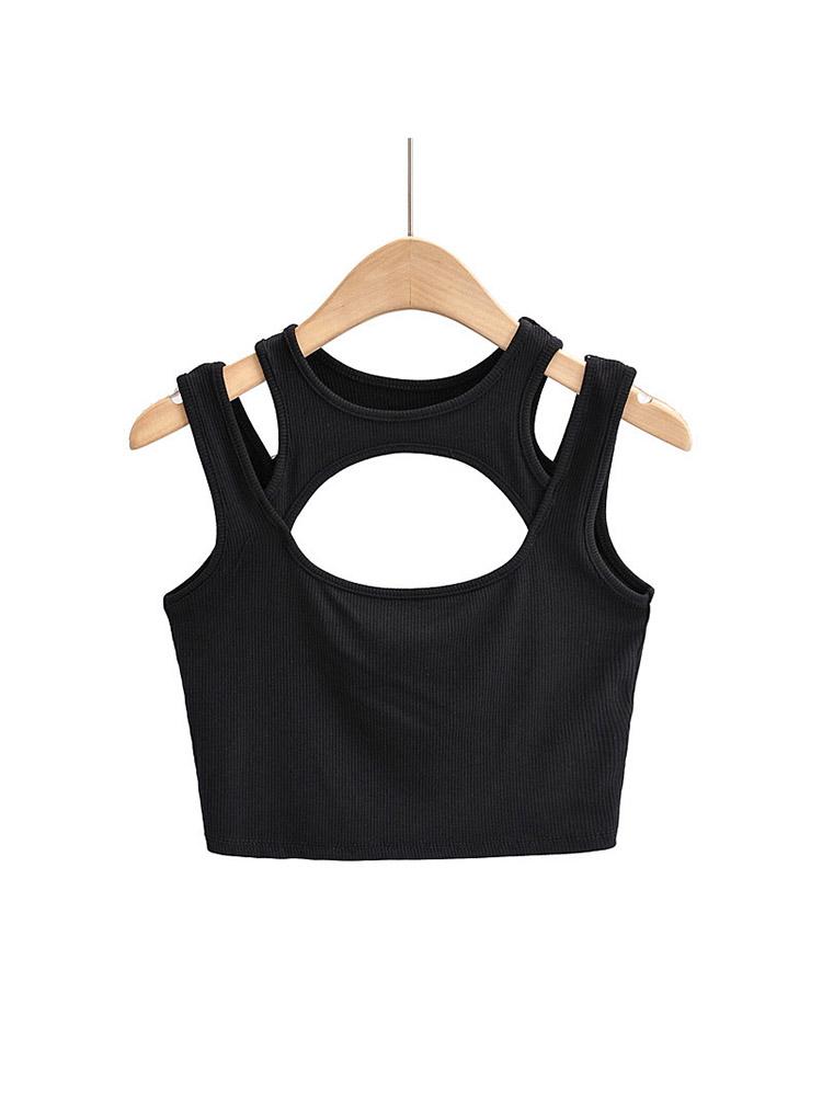 Summer NEW Arrival Women Solid Color Sexy Causal 2 Piece Croped-Tops Tanks For Ladies