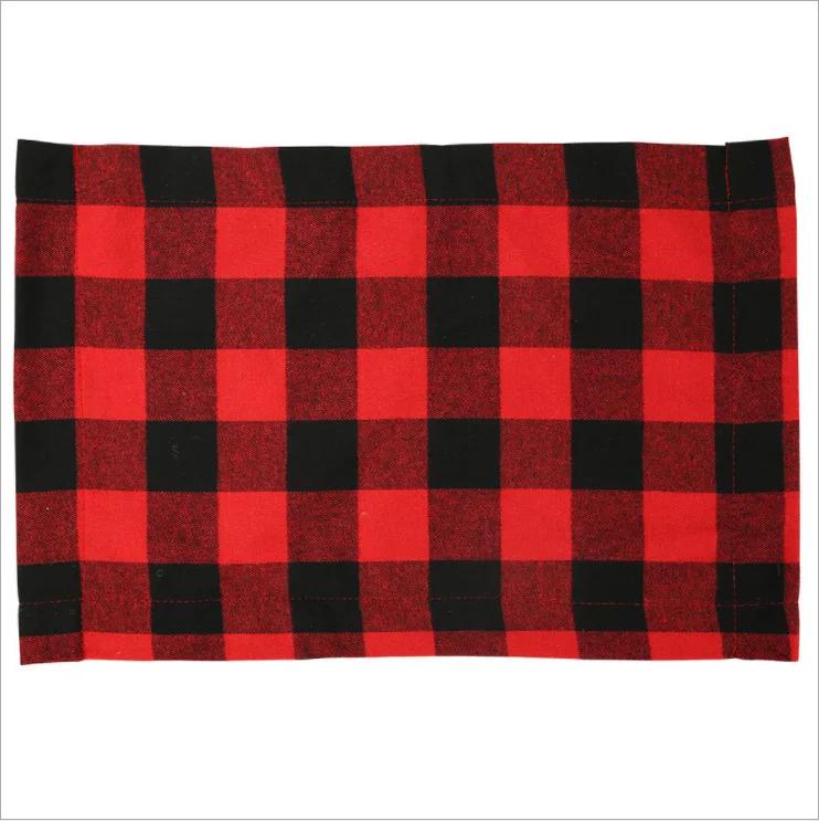 Christmas Placemats Table Mats Plaid Snowflake Santa Claus Coaster Pad Cup Dining Kitchen Placemat Non-Slip Home Decorations