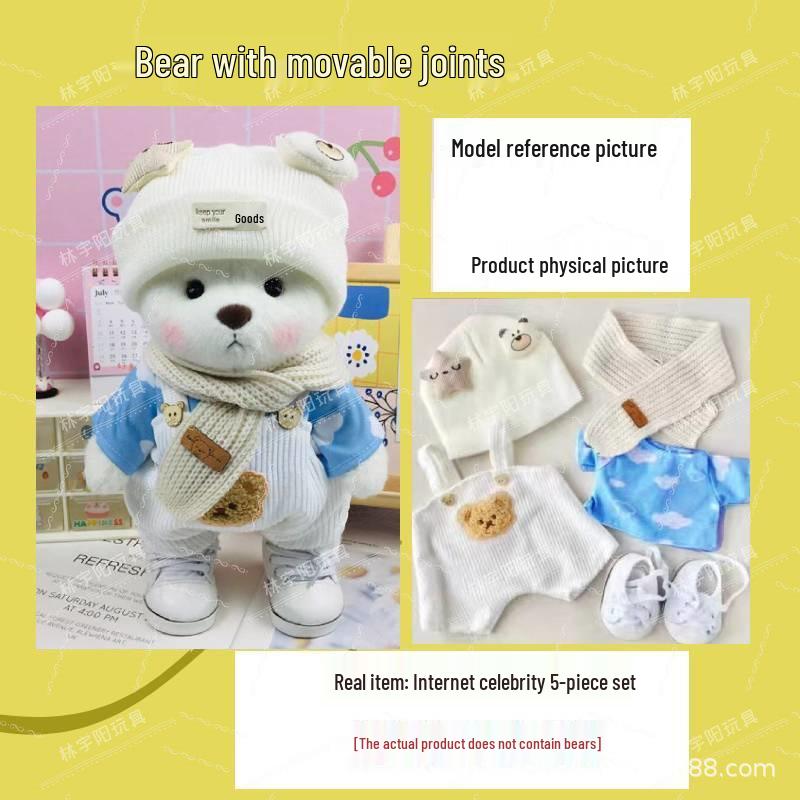 11-Joint Bear Plush Doll: Transformable Rag Doll Gift for Girls