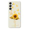 For Samsung Galaxy A16 5G/4G Case Golden Butterfly Sunflower Pattern Printing Straight Edge TPU Phone Back Cover