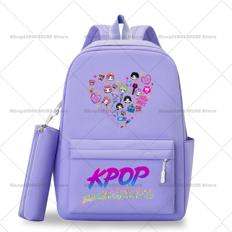 Kpop Demon Hunters Schoolbag Backpack for Student Teenager Rucksack Girl Casual Kawaii School Bag Travel Knapsack Mochila Present