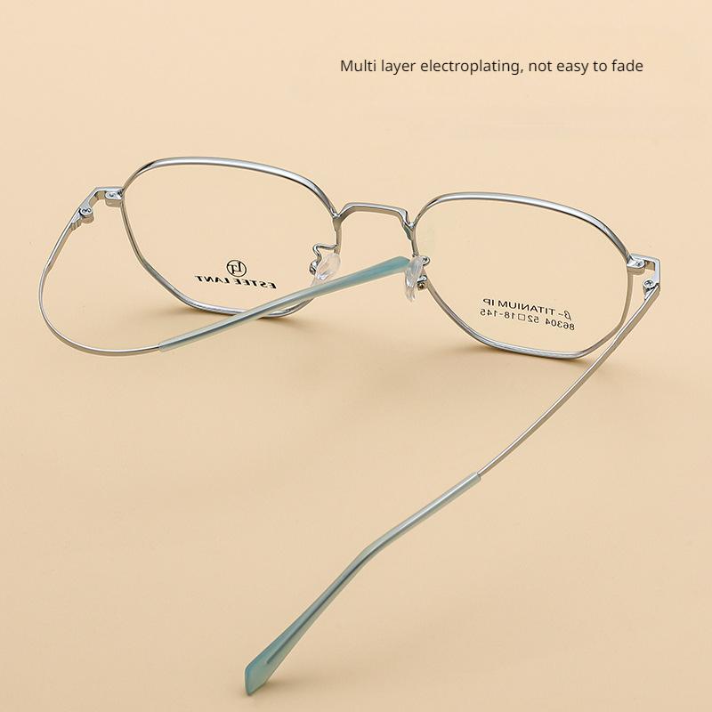 Ultra-light Polygonal Decorative Eyeweae Men Retro Fashion Pure Titanium Optical Prescription Glasses Frame Women