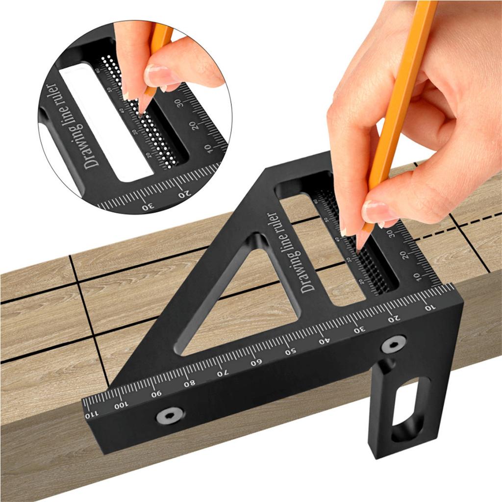 Lightweight Square Protractor Miter Triangle Ruler Measuring Tool for Engineer Carpenter Woodworking Tool Aluminum-