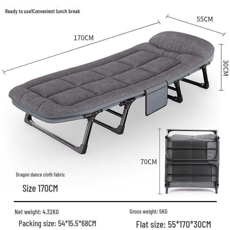 Portable Single Folding Nap Cot and Recliner for Office or Home Use