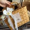 With Handle Bride Flower Basket Sundries Organizer Picnic Basket Vintage Hand-Woven Basket  Gift