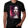 Sexy Brünette Vampir Verführerin Kunstwerk T-Shirt Einfaches Lässiges Kurzarm Baumwoll-T-Shirt