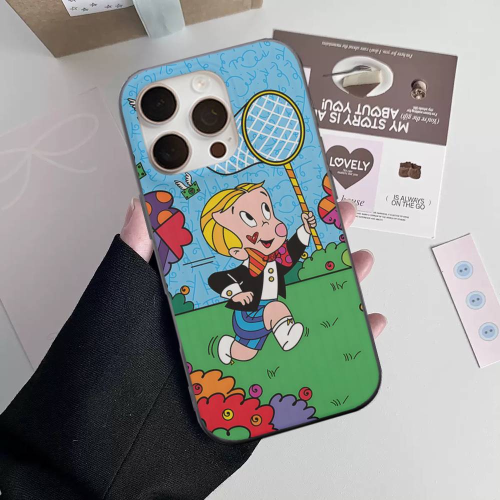 

Cartoon Richie Rich For IPhone 15 16 17 14 13 12 11 Pro Max 16E 16 Plus 17 Air Corrugated Shockproof Phone Cover iPhone 11