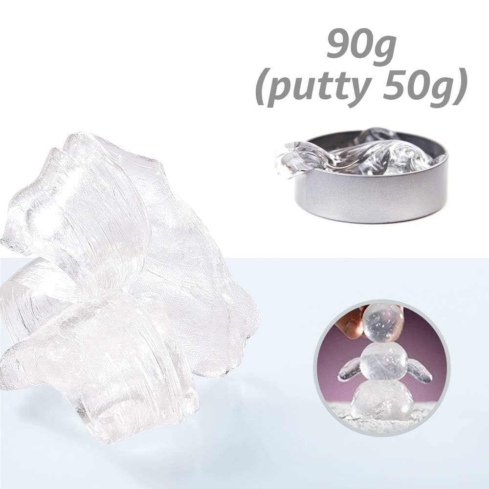 Hand Gum Clear Thinking Crystal Stress Relief Putty Squeeze Toy for Kids and Foreign Handmade Slime [2 Pieces] Slime, Putty, Slime, Adults, Slime,