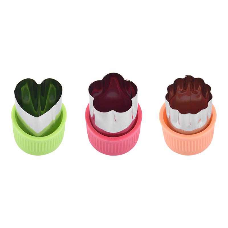 

3-Piece Stainless Steel & PP Mold Set: Small Biscuit, Fruit, & Vegetable Cutters with Fancy Prints