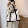 Einfache Canvas-Tasche Damen-Handtasche Reißverschluss Umhängetasche 2026 Mode Gestreifter Träger Große Kapazität Damen Quadratische Tote Einkaufstasche