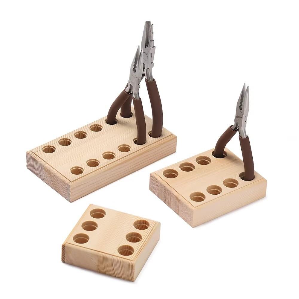 Wooden Tool Holder Non Slip Wire Cutters Holder Keep Neat Pliers Storage Holder  Tool Organizer