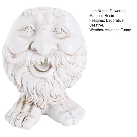 Face Flower Pot, Head Planter Pot, Funny Shape Face Planter Statue, Cute Resin Planter for Indoor Outdoor Plants Garden Decorations
