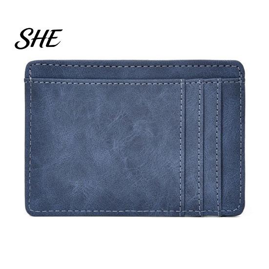 Slim Professional Card Case for Business Holder Men, Minimalist Credit with ID Window, Simple Solid Color Wallet Men Multiple Slots, Pocket Cards Bank