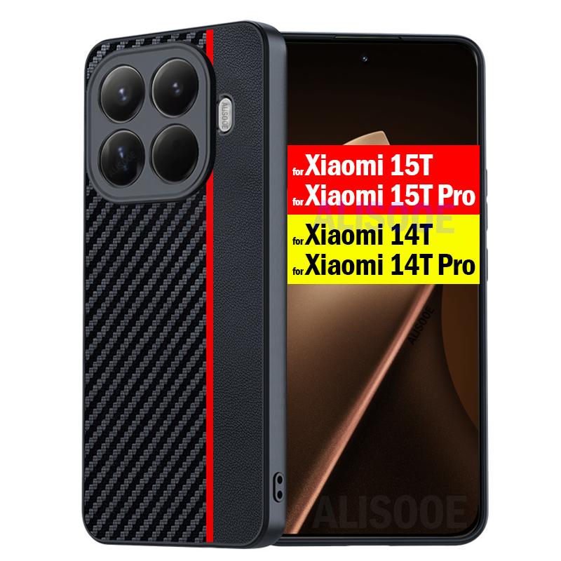 Shockproof Funda for Xiaomi 14T 15T Pro / Mi 15T 14T Pro Case Luxury Fiber Texture PU Leather Protection Cover Capa