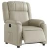 Electric Recliner Chair Cream Synthetic Leather