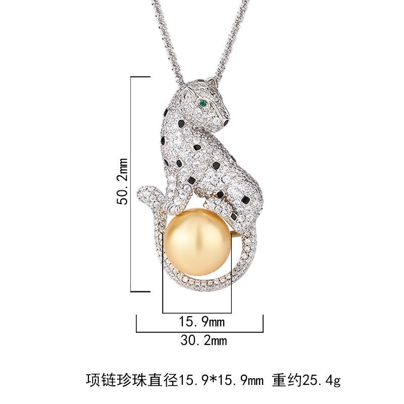 Šperky Perlový přívěsek Náhrdelník Přehnaná osobnost Gepard přívěsek Twist Řetízek Žena