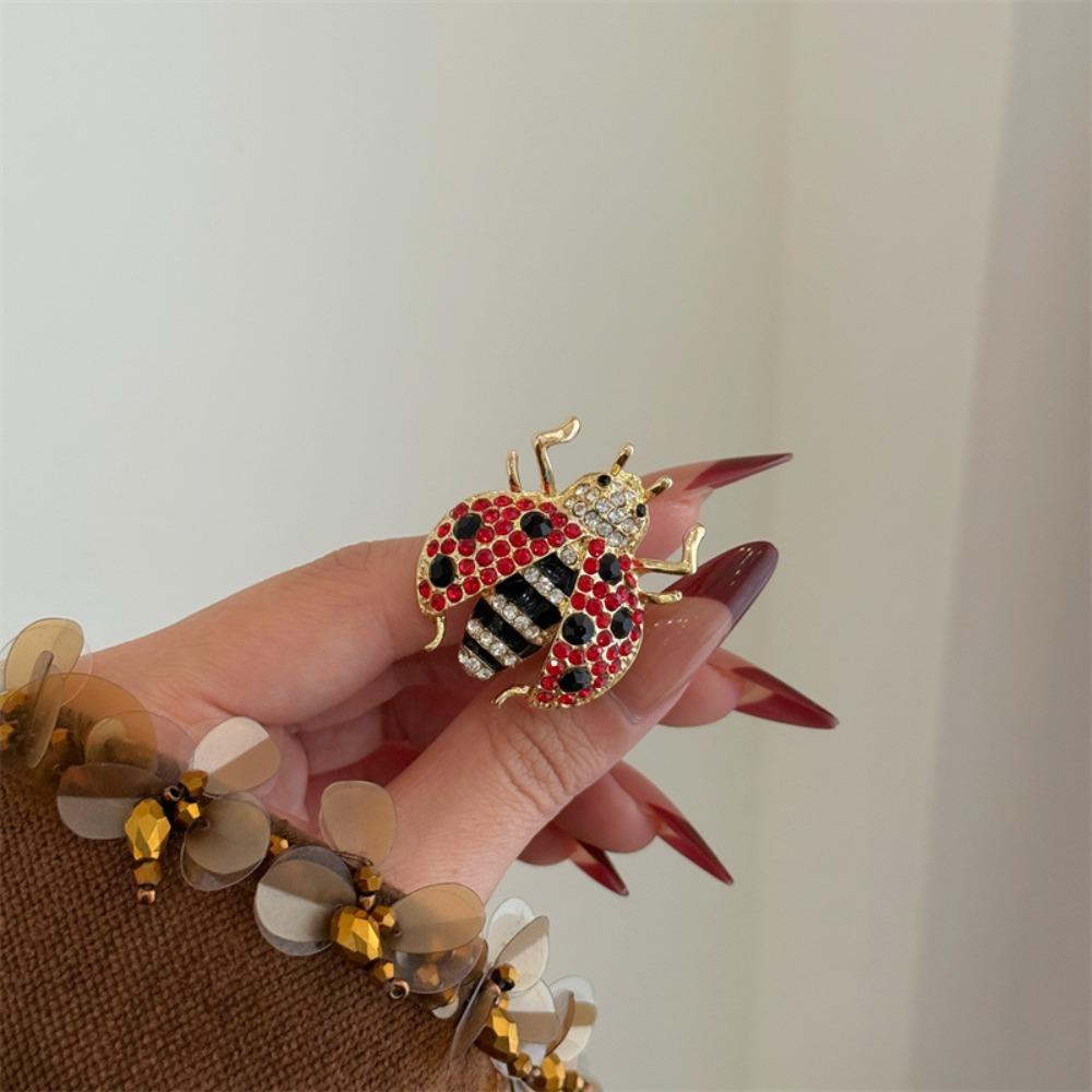 Geometric Insect Drip Oil Ring Rhinestone Painting Ring Fashion Chunky Enamel Ring  Party