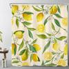 Red Strawberry Shower Curtain for Bathroom Nature Fruit and White Floral Green Leaf Plant Bathroom Shower Curtains with Hooks, Spring Country
