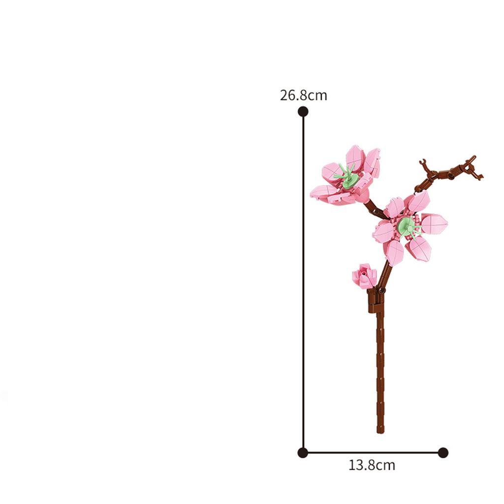 13 Styles Pretty Flower Building Blocks Rose Valentine's Lavender Peach Lily Of The Valley Tulip Bricks DIY Home Ornaments