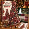 DIY Beaded Christmas Tree Craft Kit Crystal Bead Mini Tree With Angel Topper Handmade Holiday Tabletop Home Decoration